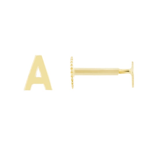 Zlatá náušnice s písmenem Alphabet