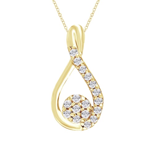 Přívěsek ve tvaru kapky s lab-grown diamanty Aileen