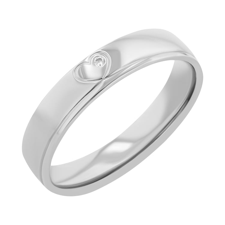 Snubní prsteny ze zlata se srdcem a diamantem Maline 117778