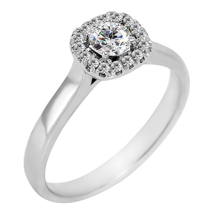 Zásnubní prsten v halo stylu s moissanitem a lab-grown diamanty Reley
