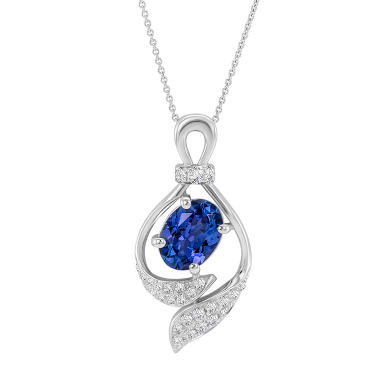 Nádherný zlatý náhrdelník s 1.35ct tanzanitem Baxter