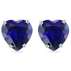 Safírové srdíčka v zlatých náušnicích Rana