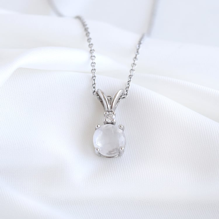 Přívěsek s měsíčním kamenem a diamantem 80520