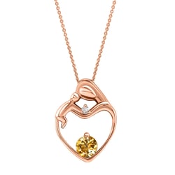 Přívěsek matka a dítě s citrínem a diamantem Ella