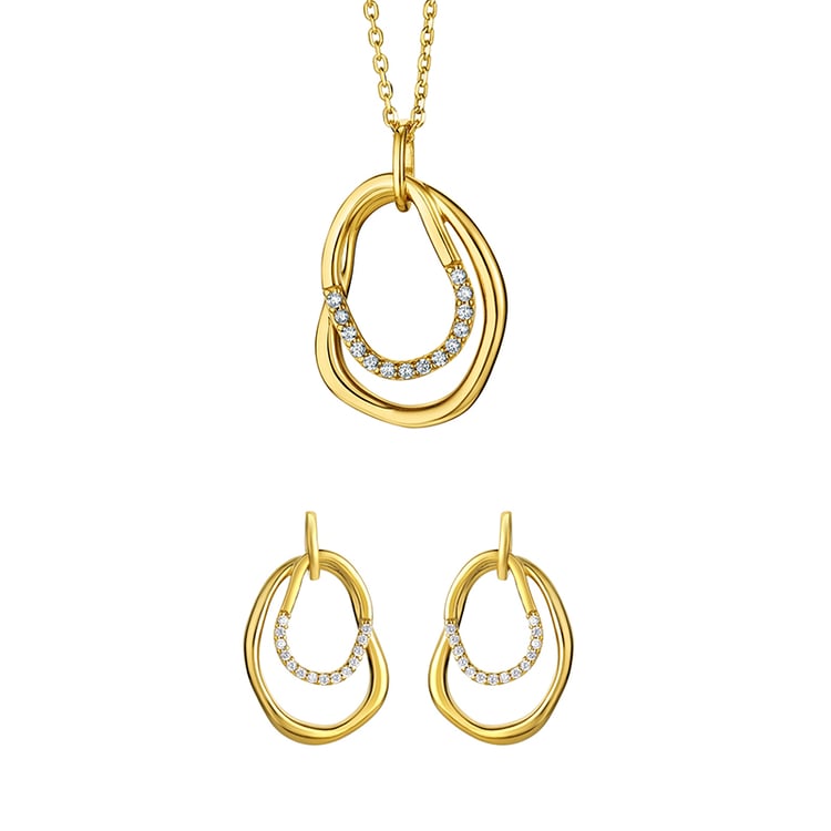 Pozlacený set šperků se zirkony Roth