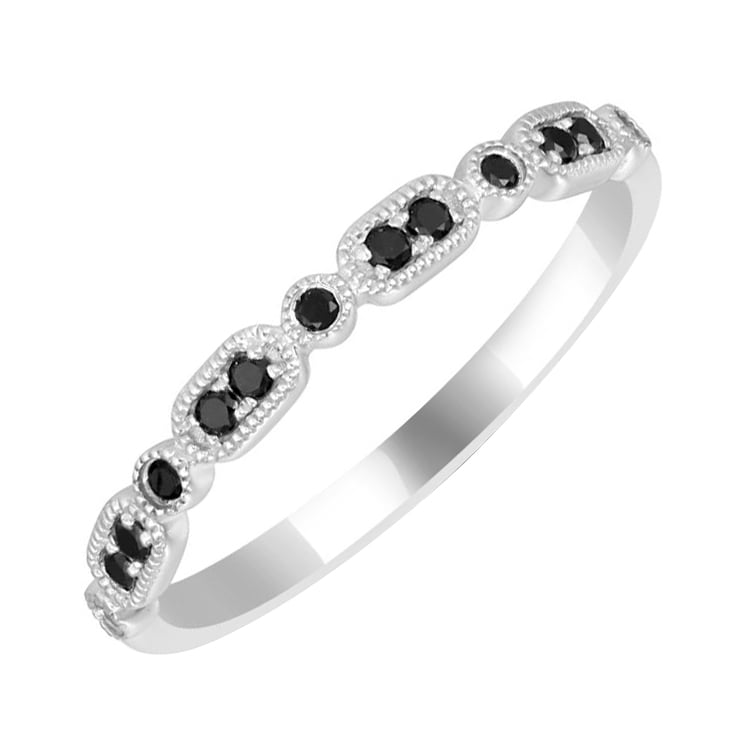 Zlatý eternity prsten s černými diamanty