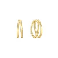 Dvojité kruhové náušnice ze stříbra Lauma