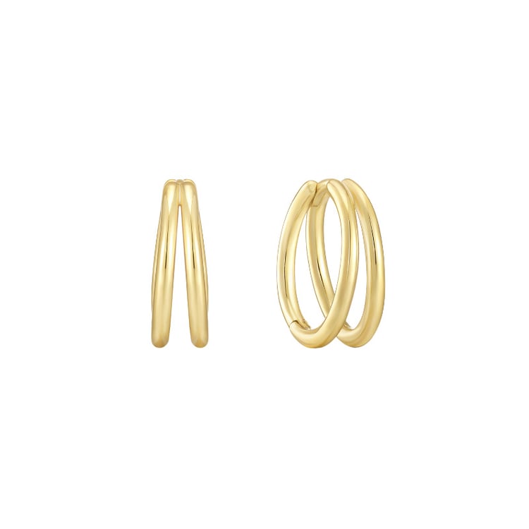 Dvojité kruhové náušnice ze stříbra Lauma