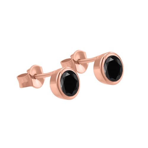 Bezel náušnice s černými diamanty Wetty