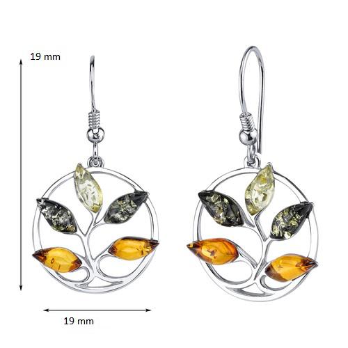 Stříbrné náušnie s jantary 12593