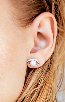 Stříbrné náušnice s perlami a zirkony 4237