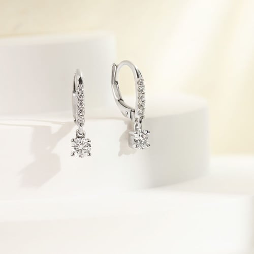 Zlaté visací náušnice s 0.2ct lab-grown diamantem Sumaya