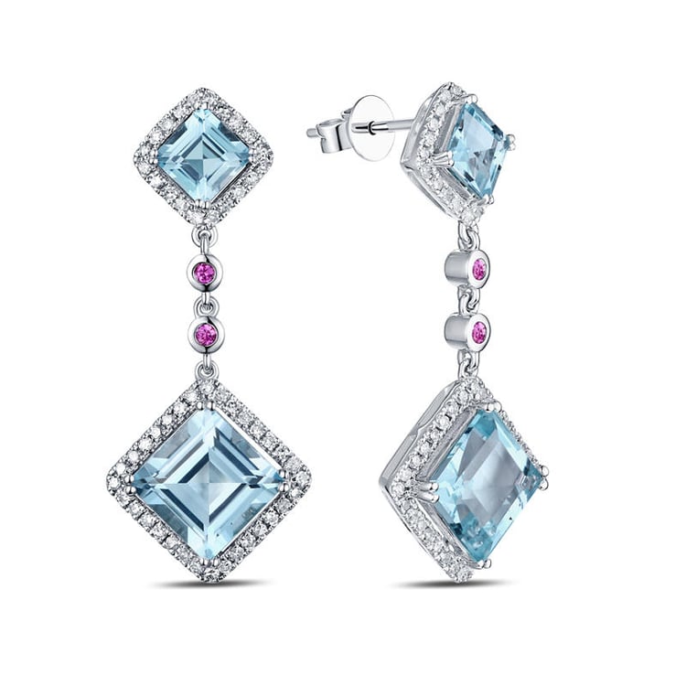 Zlaté visací topazové náušnice 9502