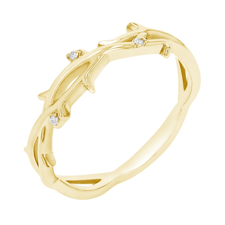 Něžný prsten ve tvaru větviček s lab-grown diamanty Hamana