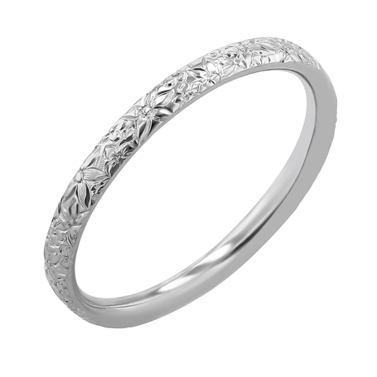 Snubní prsteny s ruční rytinou květin Willis 117260