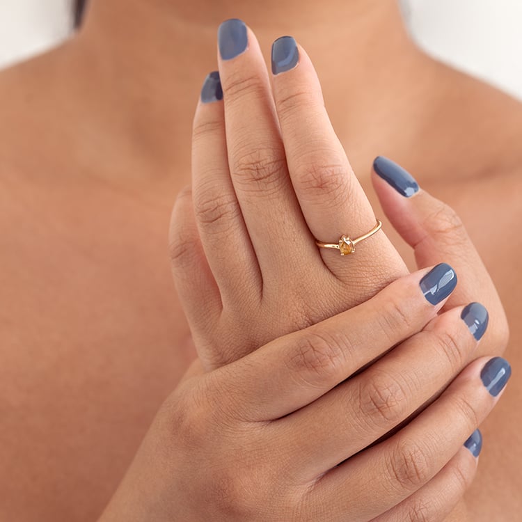 Zlatý prsten s pentagon salt and pepper diamantem Denica 126239