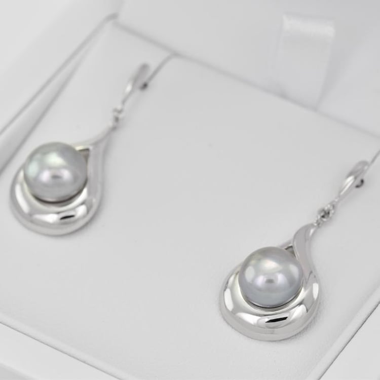 Perlové náušnice ze stříbra 13079