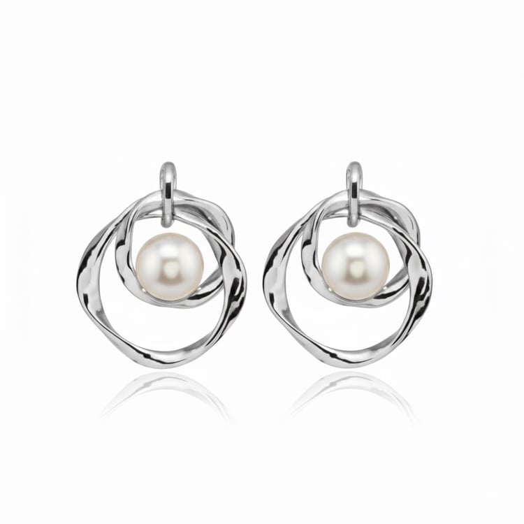 Perlové náušnice ze stříbra 163835