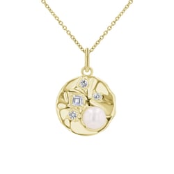 Stříbrný perlový přívěsek s bílými topazy Alex