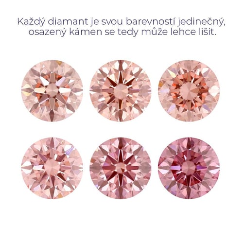 Zásnubní prsten s certifikovaným fancy pink lab-grown diamantem Avis