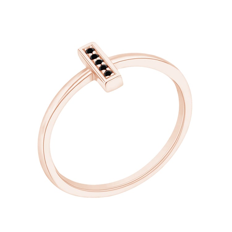 Prsten s černými diamanty ze zlata 92066