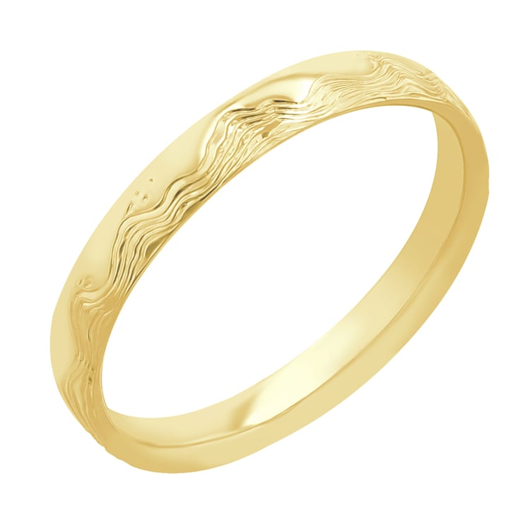 Snubní prsteny s ruční rytinou vln a diamanty Laurien 117250