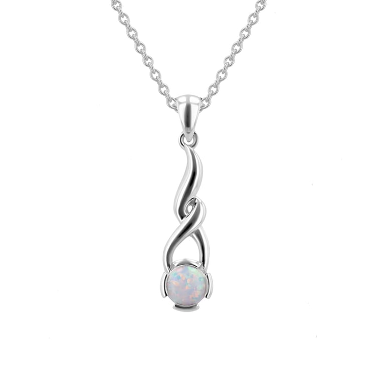 Stříbrný přívěsek s bílým opálem Kaia