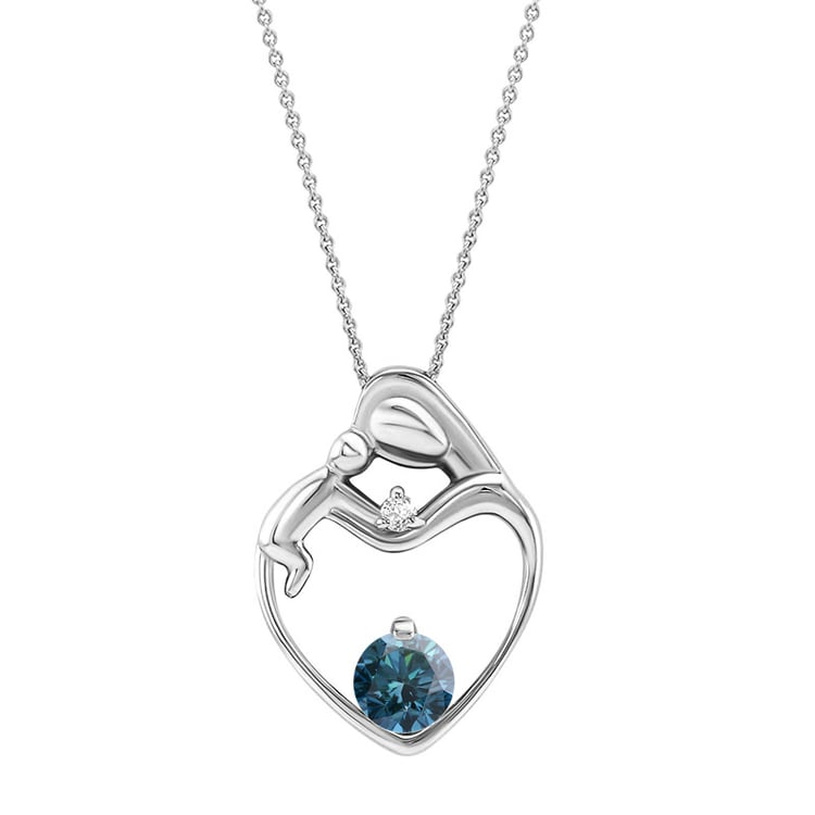 Platinový náhrdelník s modrým diamantem