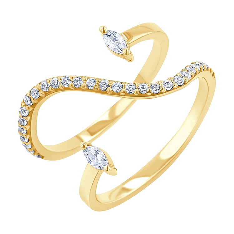 Atypický prsten s moissanity Lina 137120