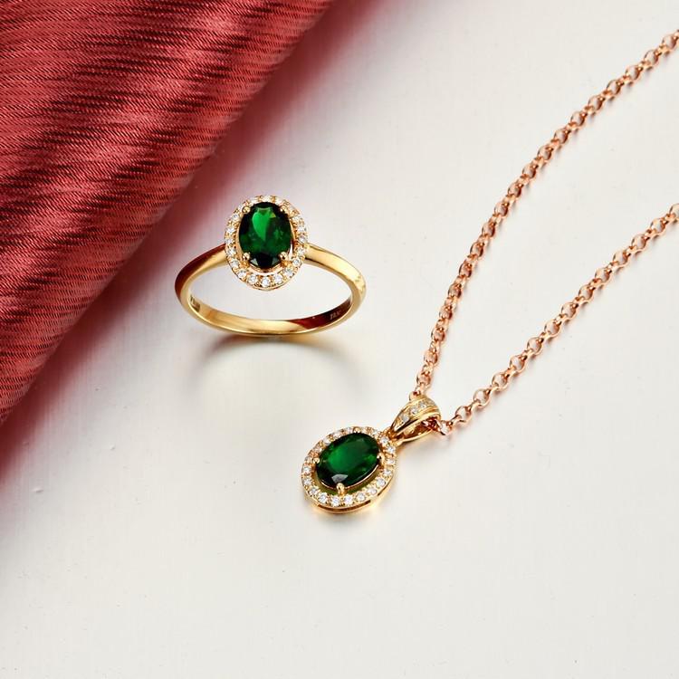 Kolekce z 18k žlutého zlata s granáty 4704