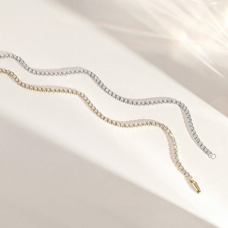 Zlatý tenisový náramek s lab-grown diamanty Shimayra 156073