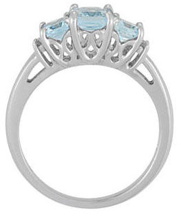 Zlatý akvamarínový prsten s diamanty 406