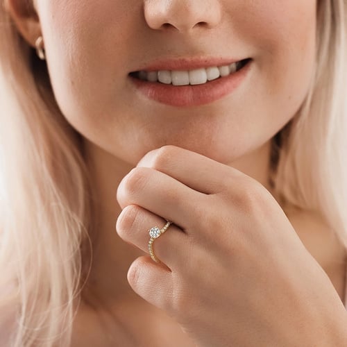 Atypický zásnubní prsten s lab-grown diamantem Elise