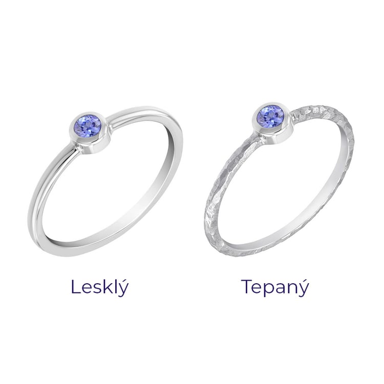 Zlatý minimalistický prsten s tanzanitem Emilien 101741