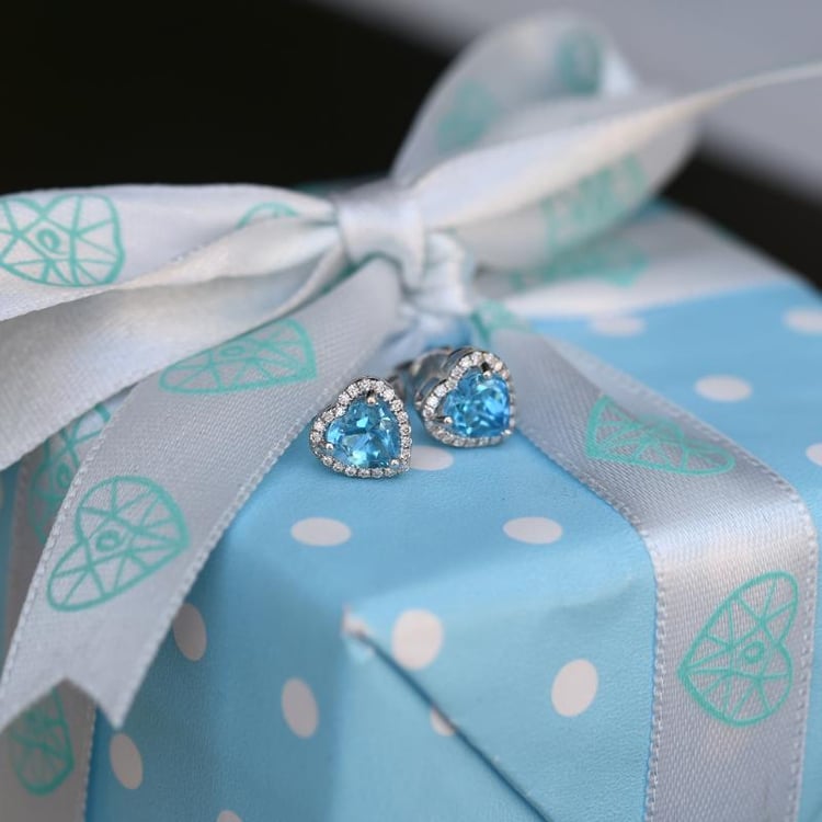 Náušnice ze zlata s topazy Nadyrah 6968