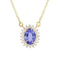 Africký tanzanit s diamanty v náhrdelníku Laina