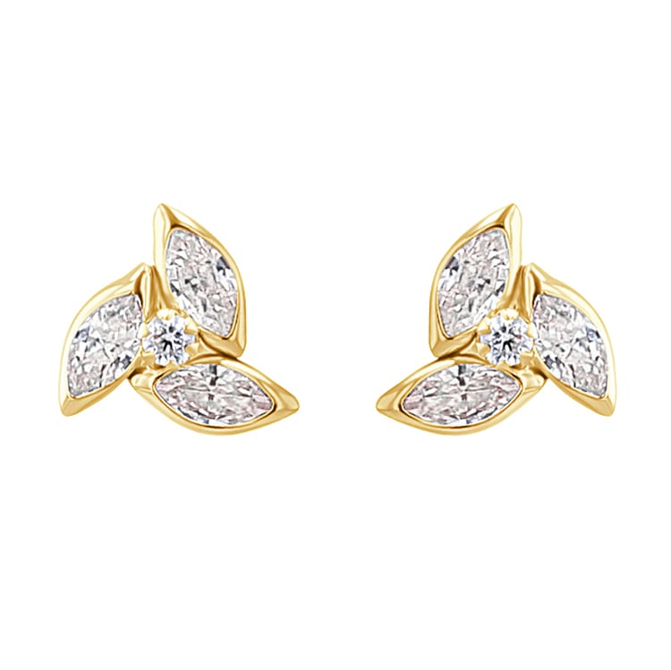 Zlaté náušnice se zirkony Marina