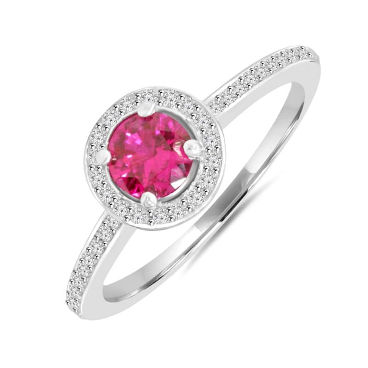 Zásnubní prsten s rubínem a diamanty