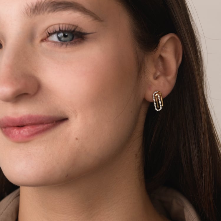 Zlaré náušnice s lab-grown diamanty 165735