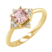 Prsten s morganitem a diamanty Ethany