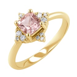 Prsten s morganitem a diamanty Ethany