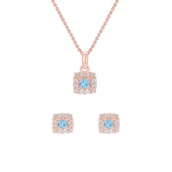 Akvamarínová zlatá sada šperků s diamanty Brisa