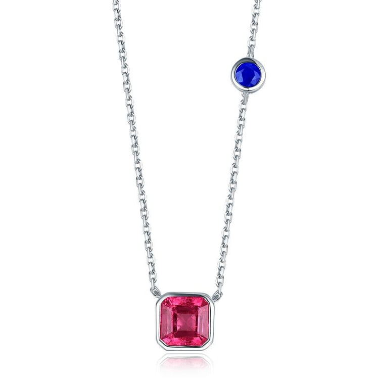 Zlatý náhrdelník s turmalínem a safírem Arav