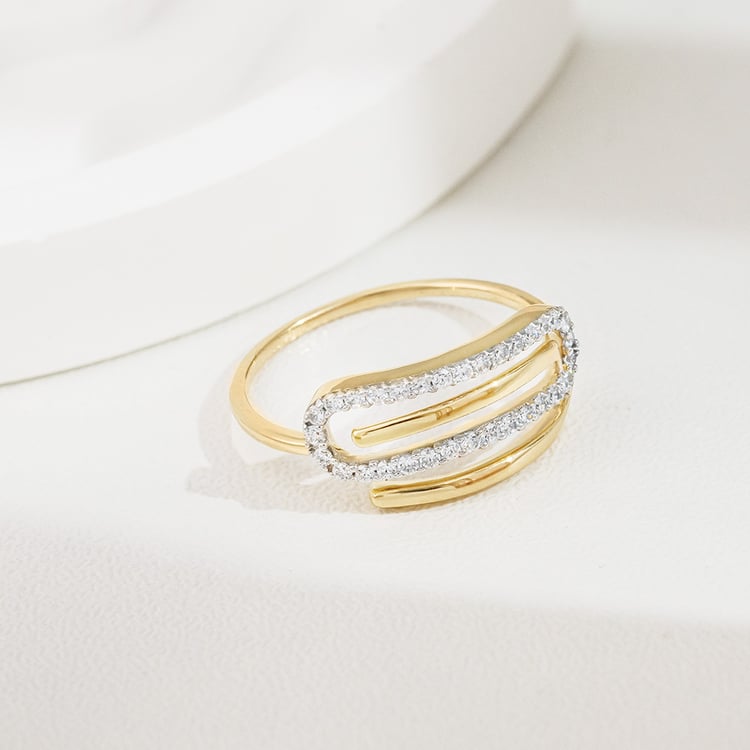 Zlatý prsten s lab-grown diamanty Rebeca 163465