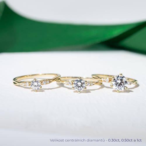 Zásnubní prsten s lab-grown diamanty Mileva