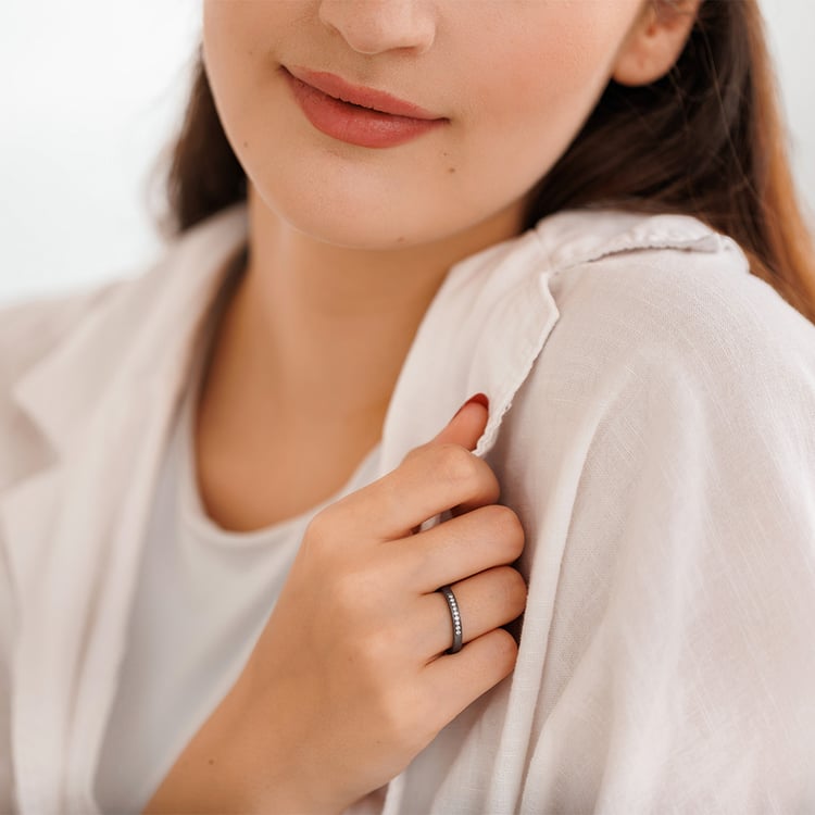 Tantalový prsten s diamanty Rille 157432