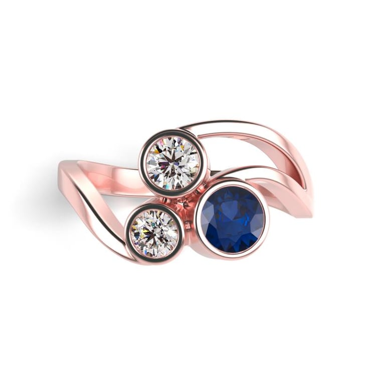 Safírový diamantový prsten 22699