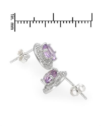 Diamantové náušnice s ametysty 876
