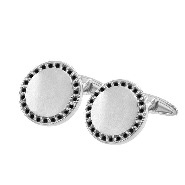 Manžetové knoflíčky s černými diamanty 60158