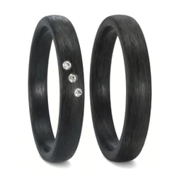 Karbonové snubní prsteny s diamantem Jennie